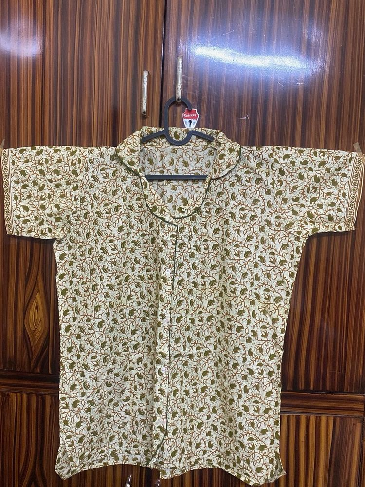 Floral Print cotton night dress