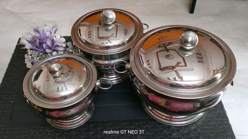 Dinner Stainless Steel Vessel Set of 3