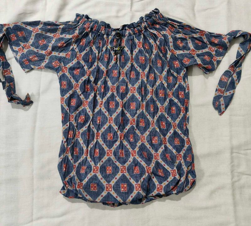 Patterned Blue Top