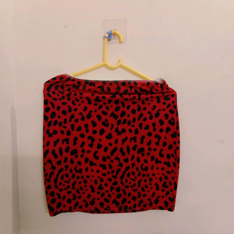 Mini Skirt With Black Print