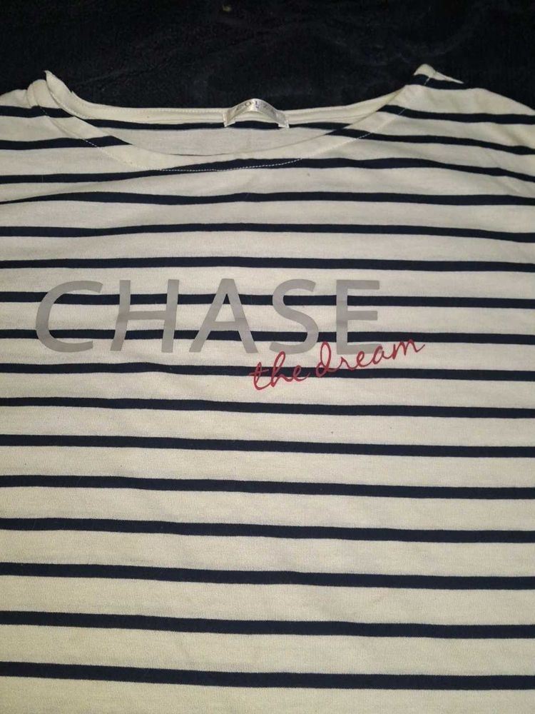 Striped &#34;Chase the Dream&#34; Tee