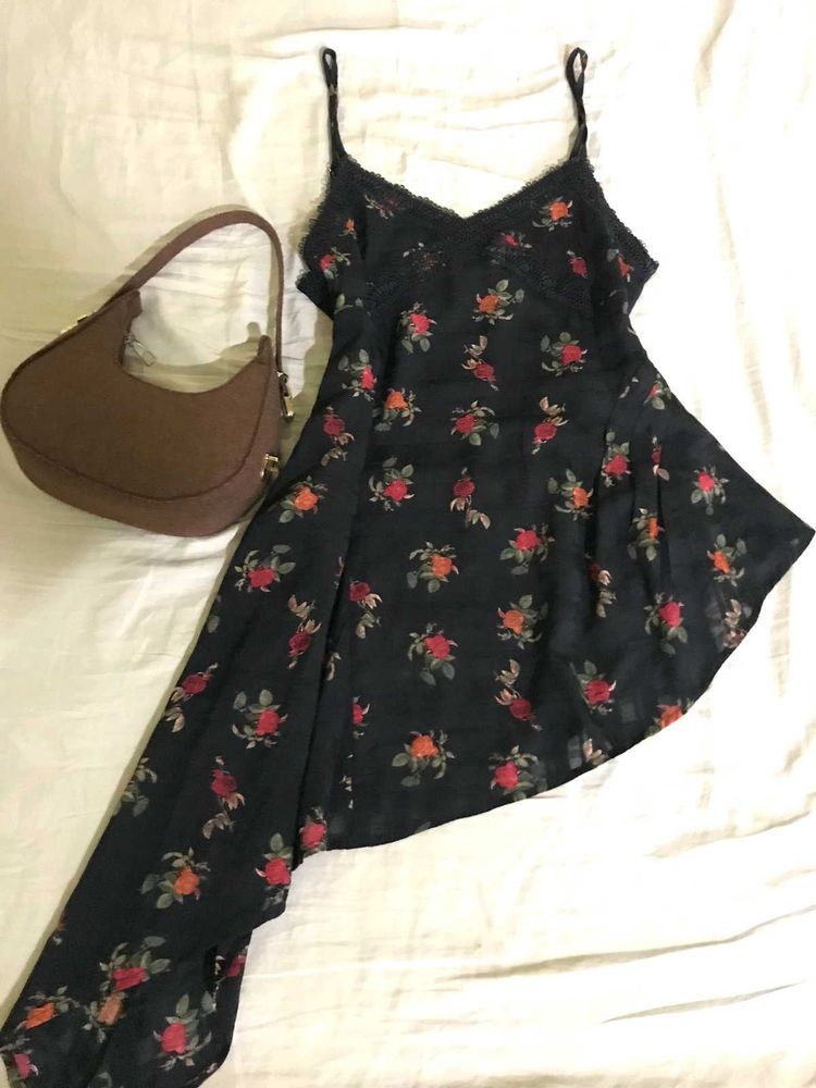 Floral Print Cut Fit N Flare Dress