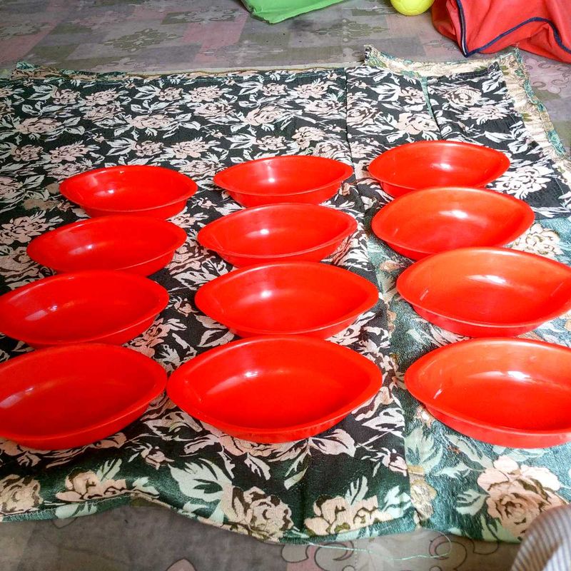 Red Dinnerware Bowls (Set of 12)
