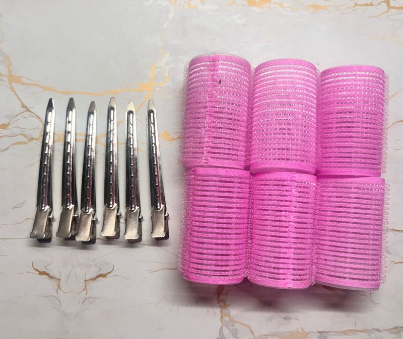Hair Rollers and Clips 6 pc Set