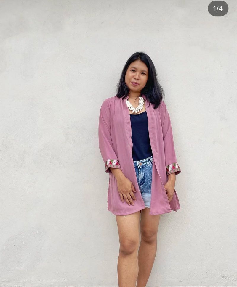 Pink Open Front Shrug