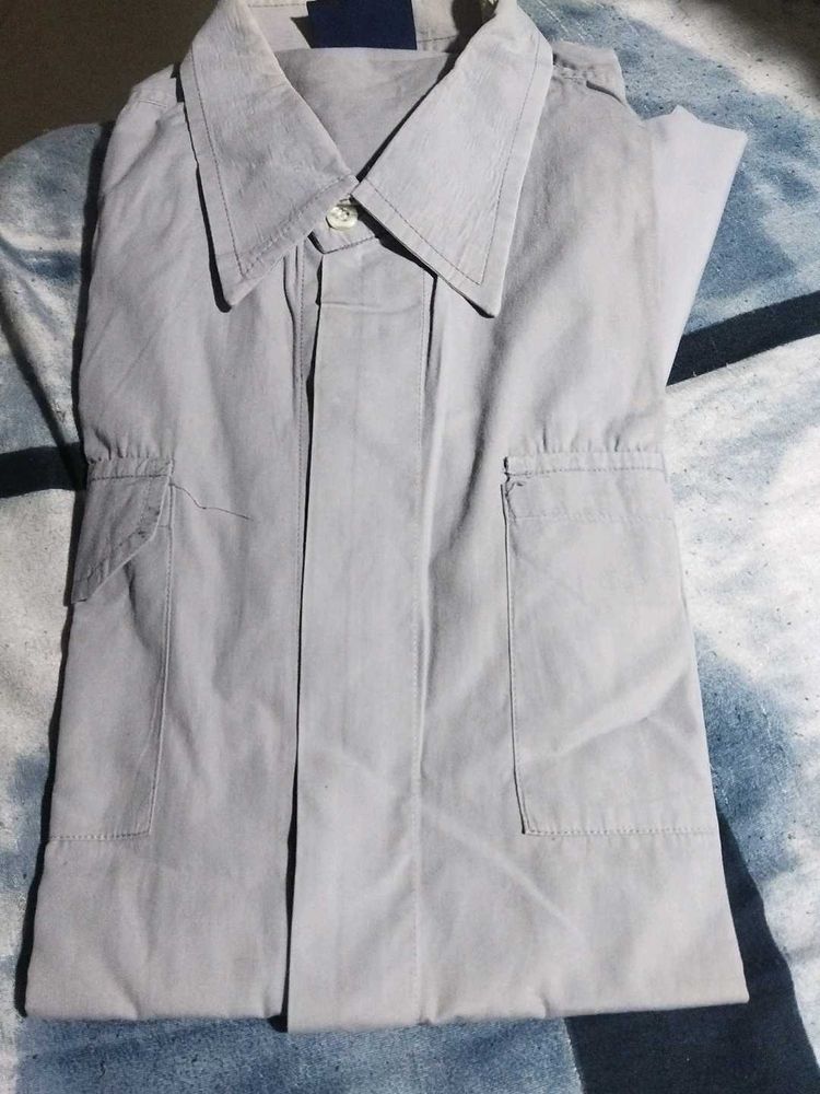Vintage Grey Button-Up Shirt