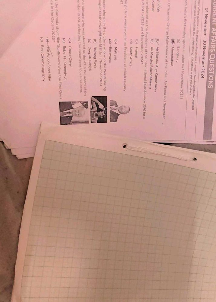 Study Material - Current Affairs