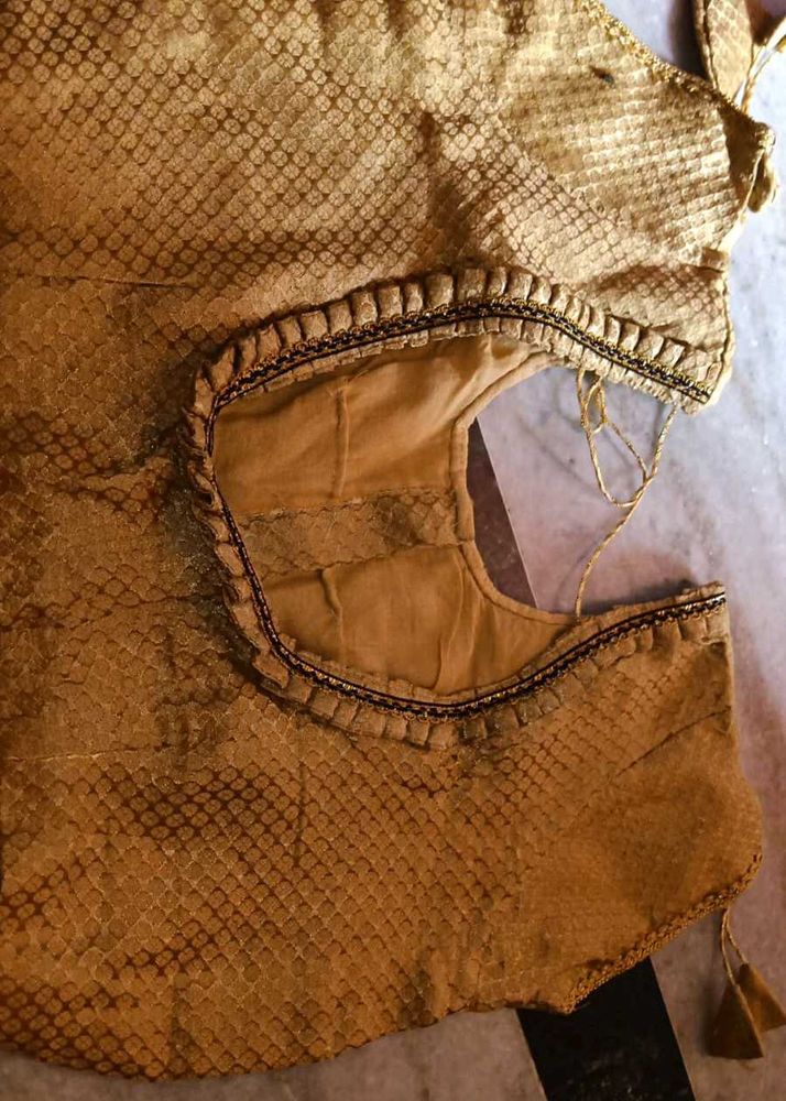Golden Readymade Saree Blouse