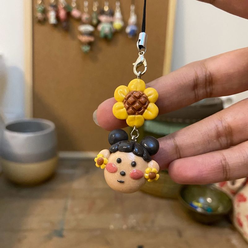 Sunflower girl bag Charm