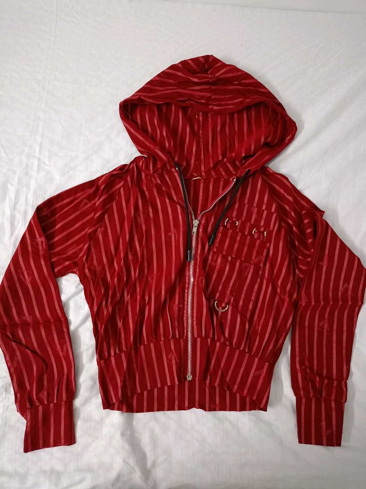 Red Striped Hoodie