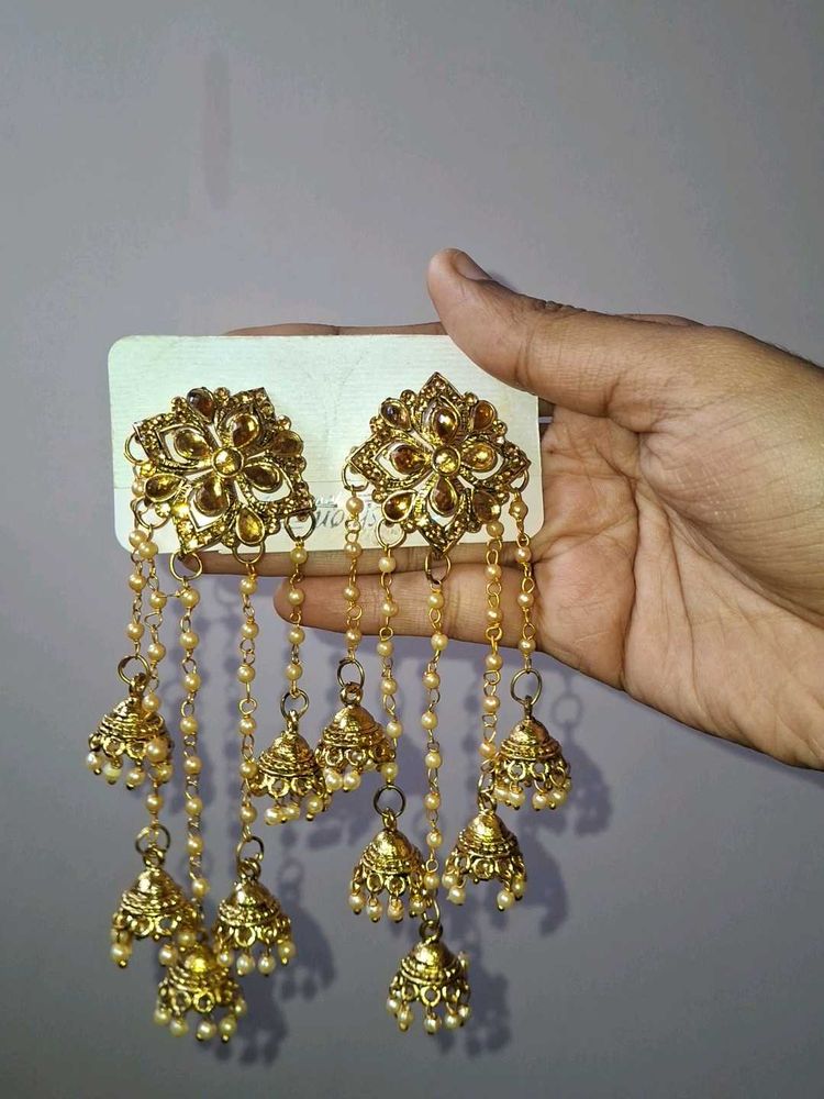 vintage Gold Jhumka Earrings(inspo from bahubali)