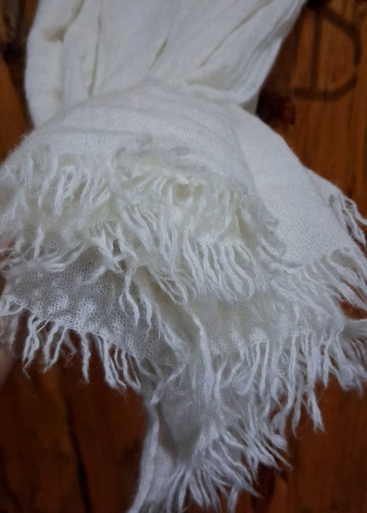 Ivory Fringe Scarf