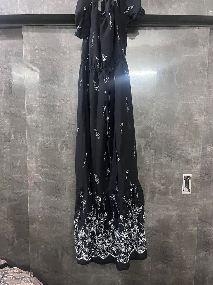 Black Off Shoulder Maxi Dress