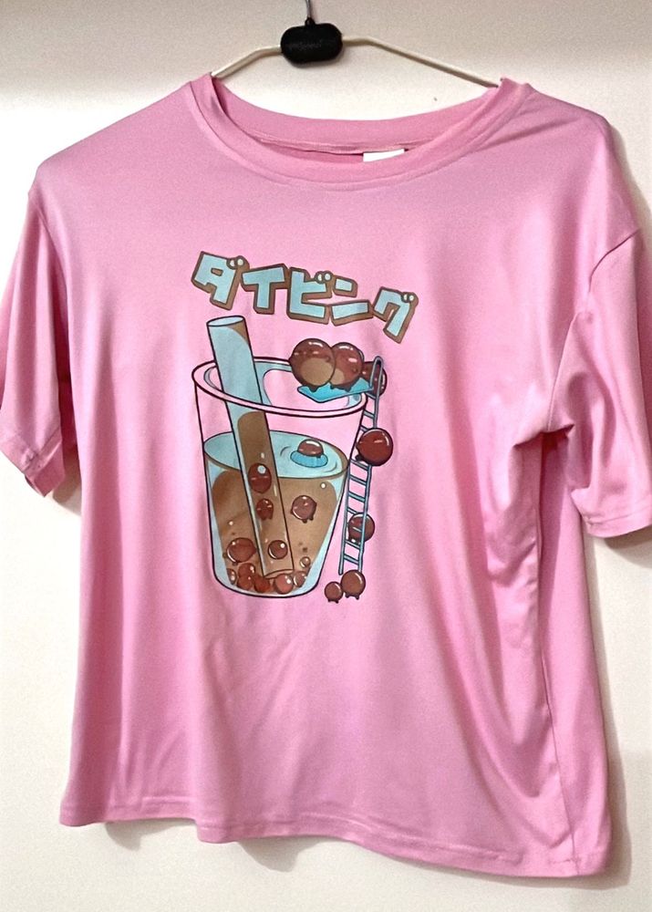 Pink Graphic T-Shirt / Japanese Boba