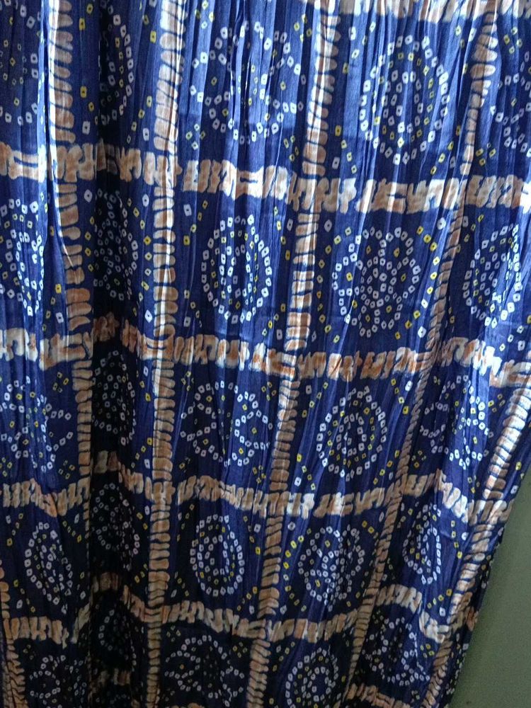 Blue Bandhani Print Skirt