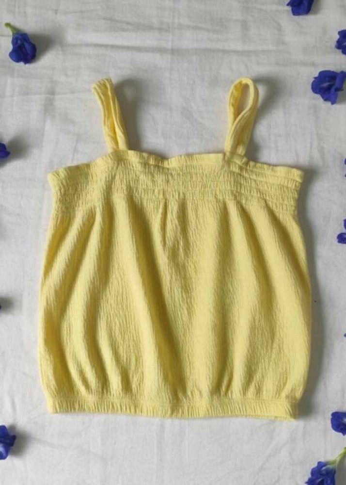Cute Yellow Crop Tank Top