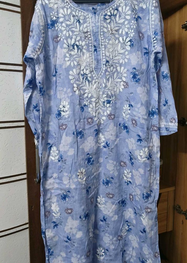 New mulmul chikankari kurti