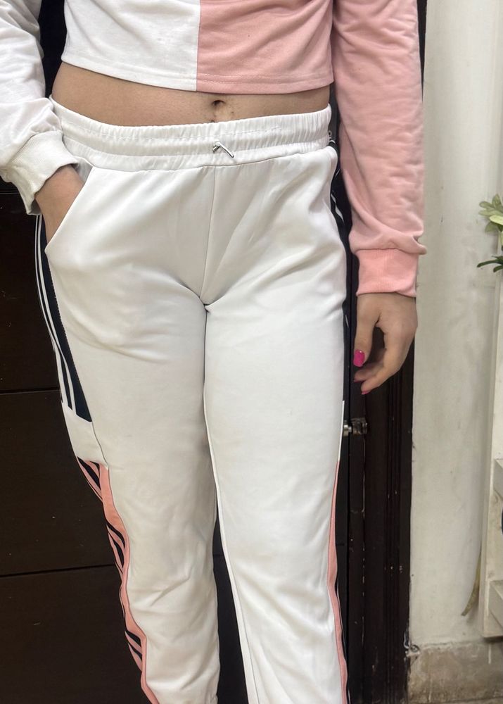 Stylish White Track Pants