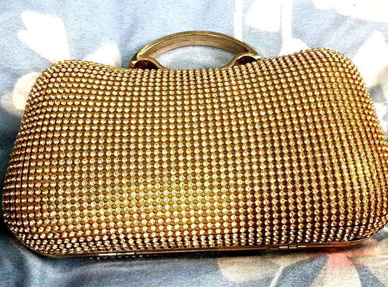 Golden Clutch Party Wear