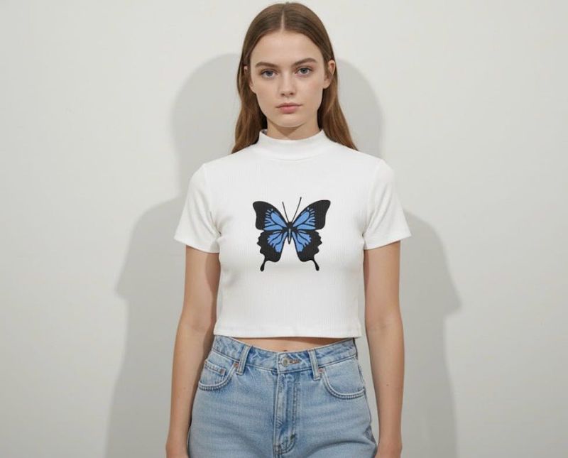 Butterfly Graphic Crop Top