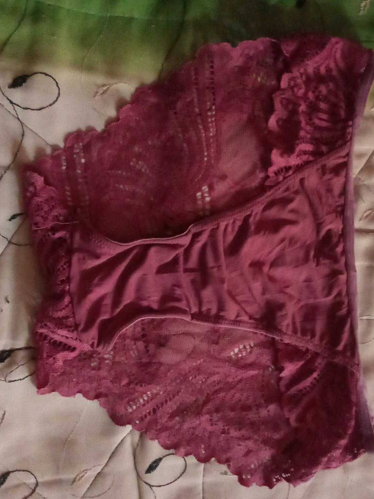 Lace Bralette - Burgundy