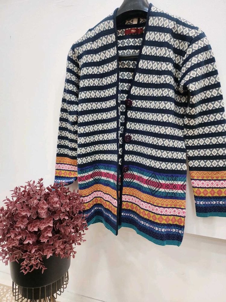 Patterned Knit Cardigan