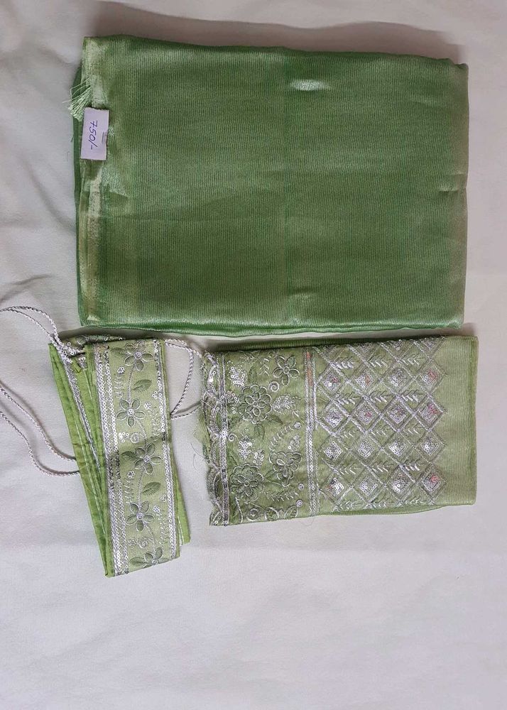 Green Color Jimmychoo Saree With Hip Belt