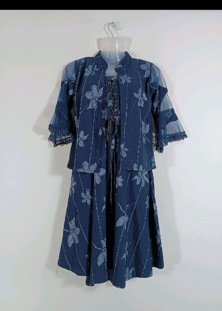 Dark Blue Dress With Coat ( Woman)