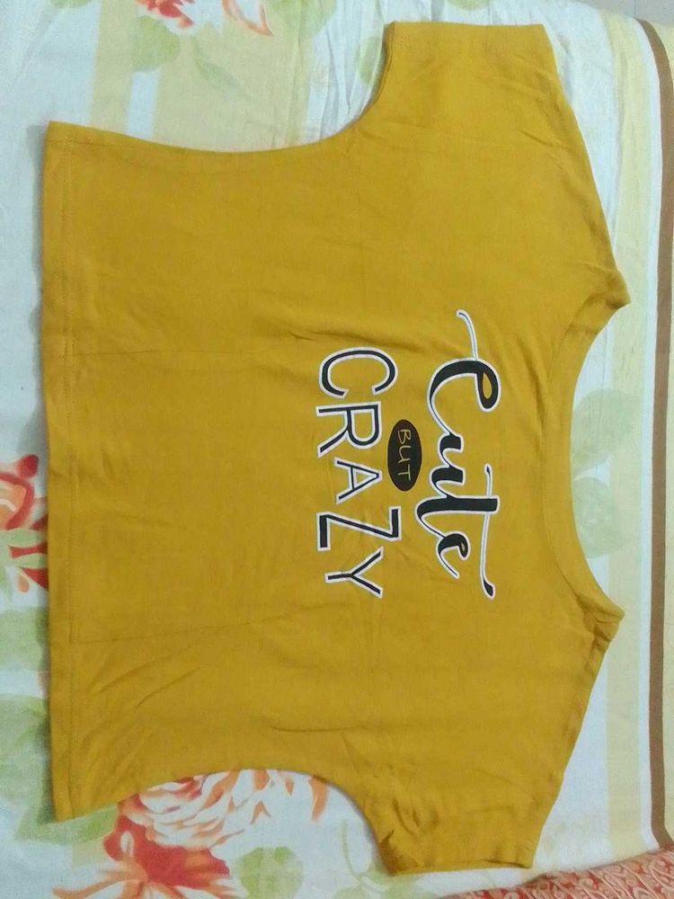 Cute But Crazy Mustard crop Top