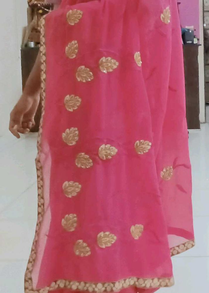 Trendy Beautiful Embroidery Work Sarees