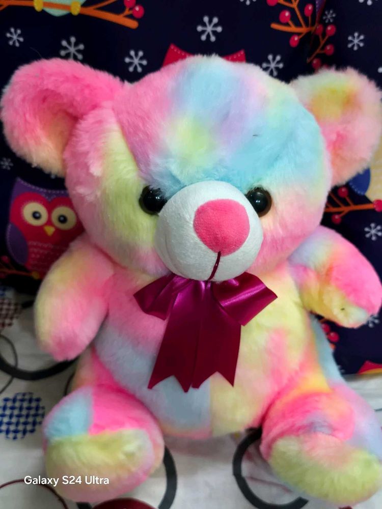 🌈 Cute Rainbow Teddy Bear – Soft, Fluffy &amp; Adorab