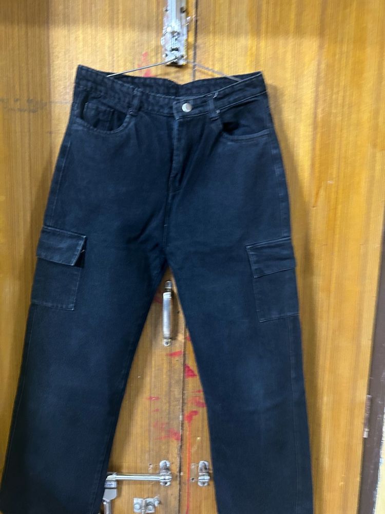Black Cargo Jeans