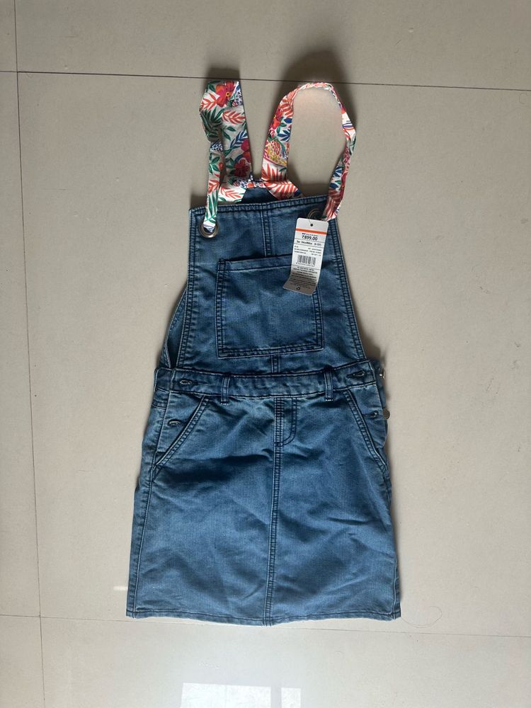 Brand New Dungaree Dress With Tag