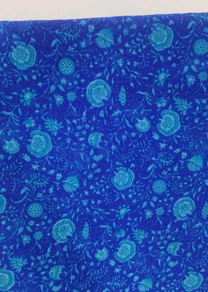 Blue Floral Dress Material