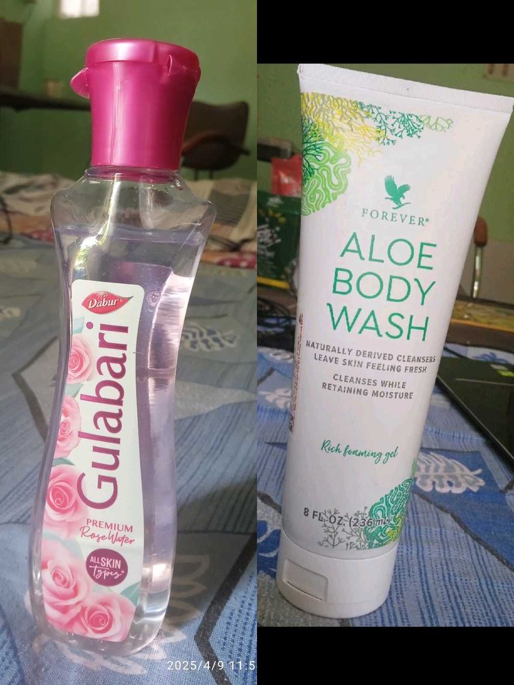 Aloe Body Wash With Free Rose Water (120ml)