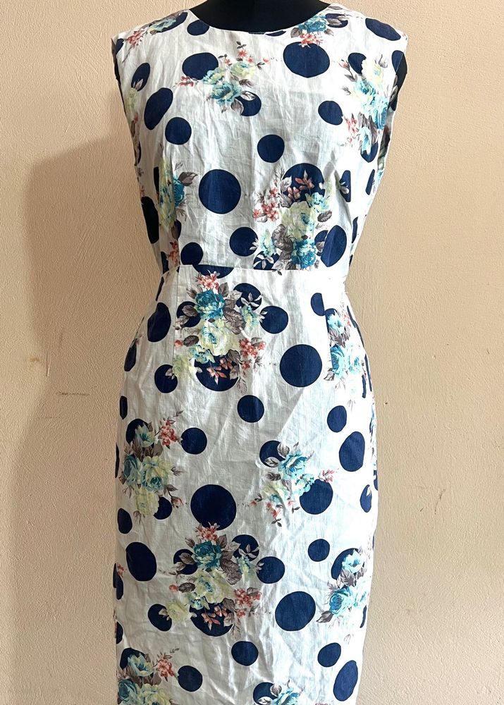 Floral &amp; Polka Dot Midi Dress
