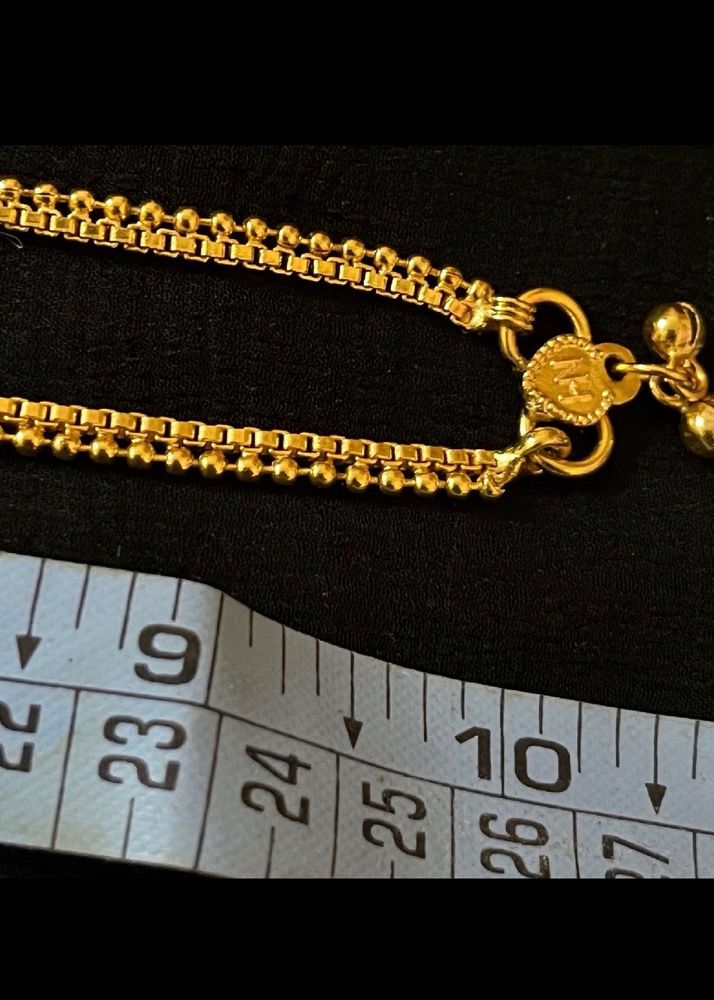 Set Of 2 - Gold Color Anklets - Simple And Elegant