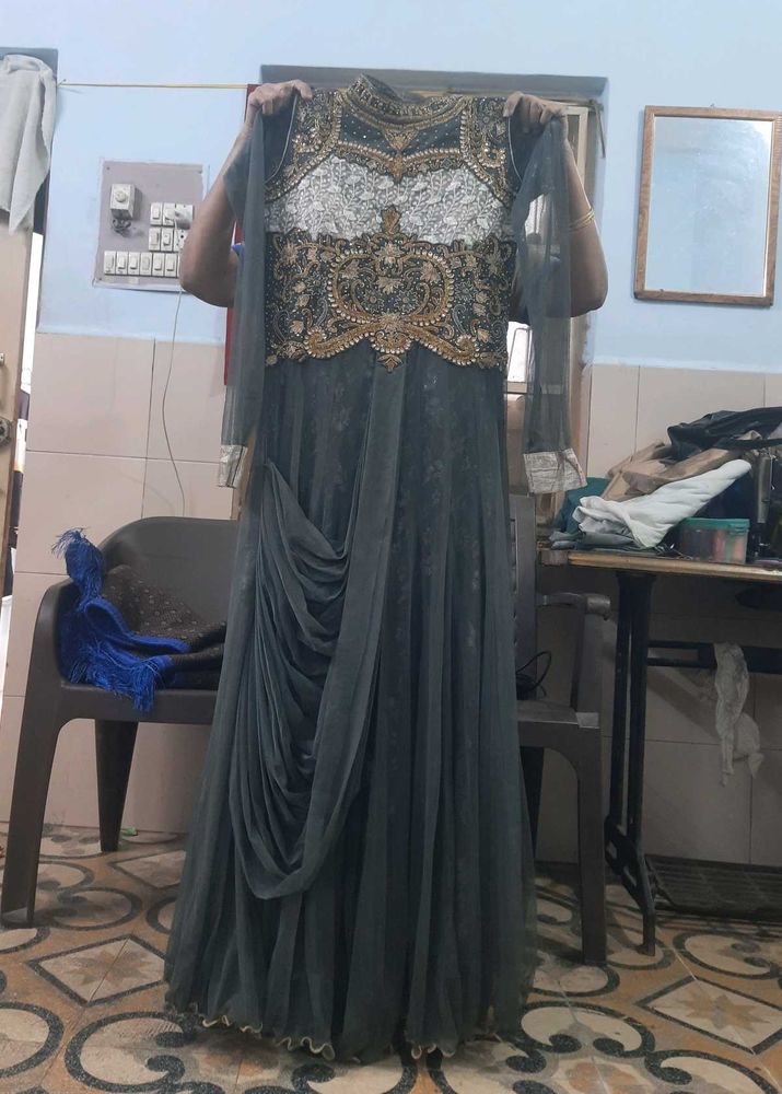 Elegant Grey Ethnic Gown