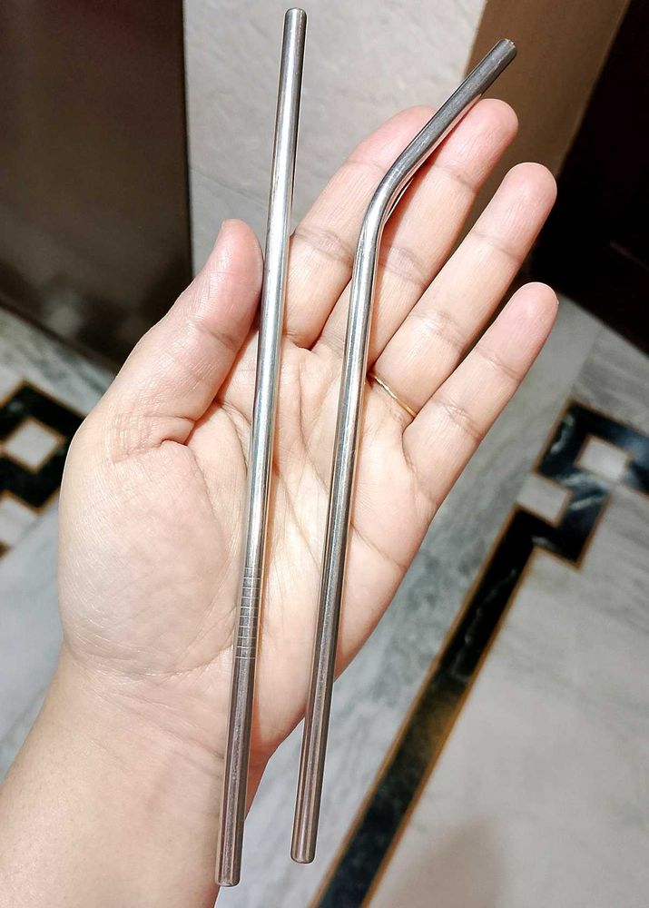 Stainless Steel Straws (Set of 2)