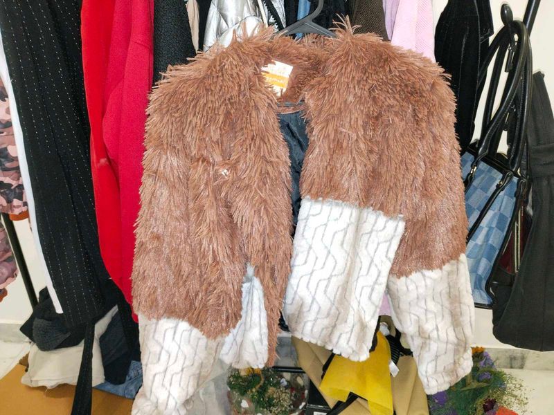 faux fur overcoat