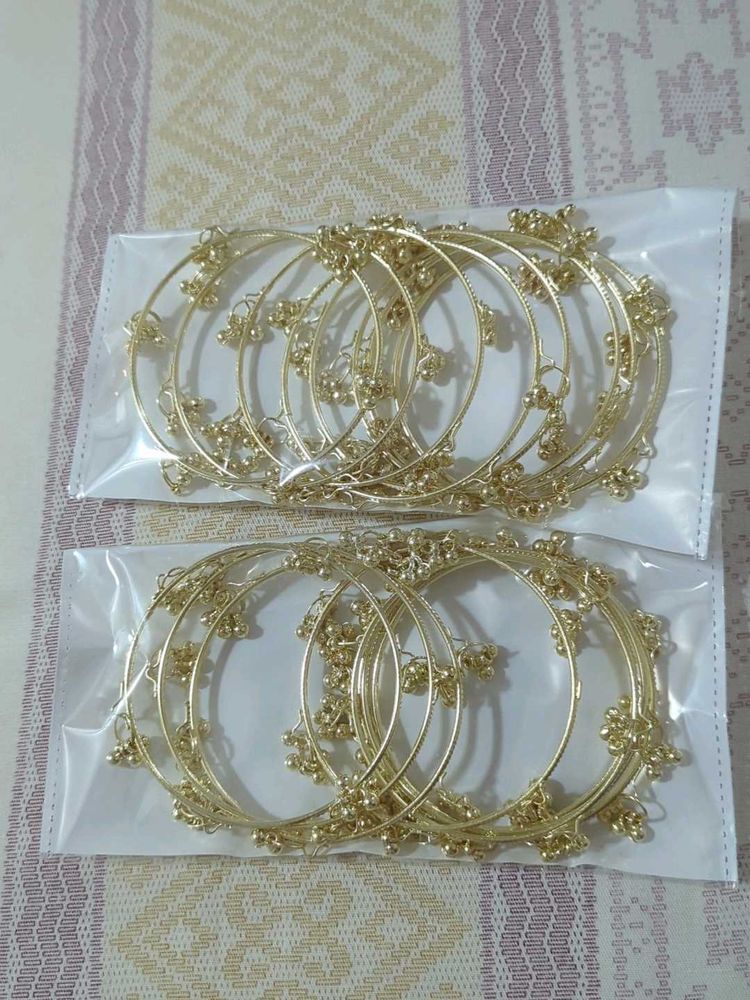 kashmiri Golden Ghungroo Bangles (Set of 16)