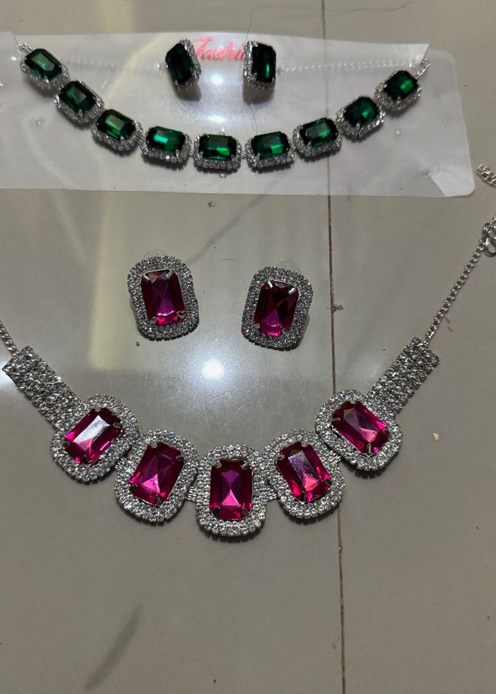 2 high quality diamond necklaces✨