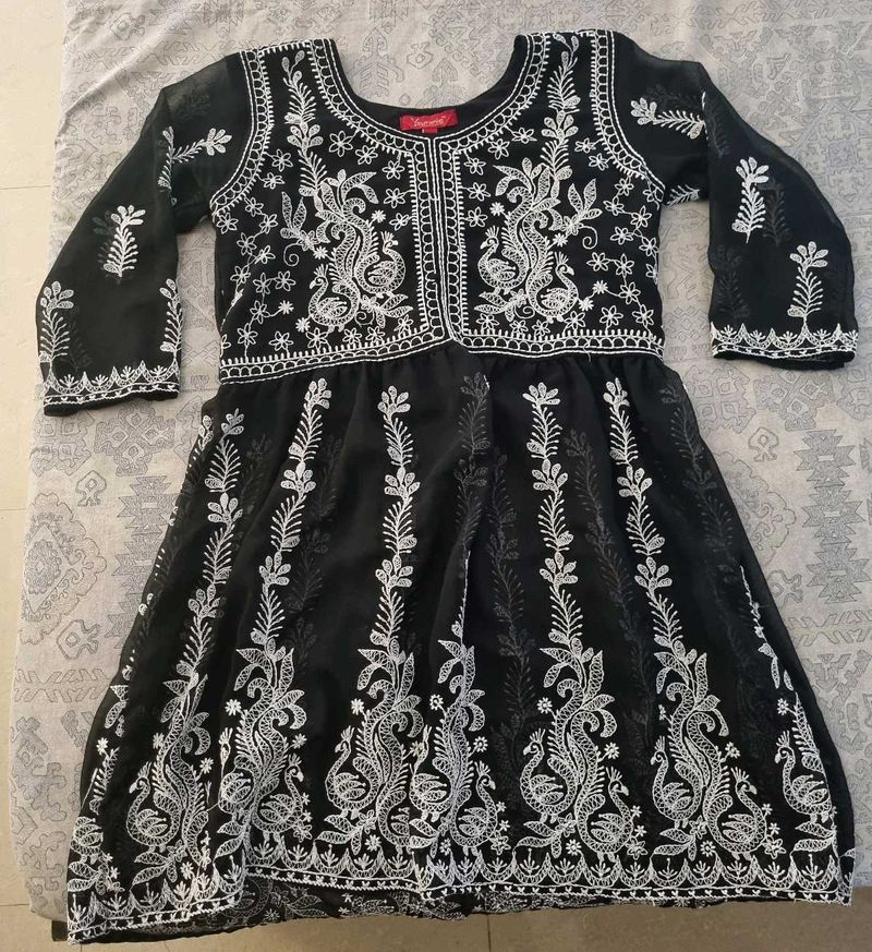 Elegant Black Chikankari Kurti