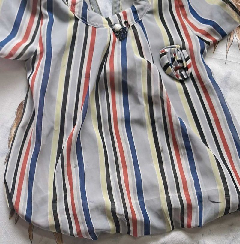 Striped Button-Up Top Combo