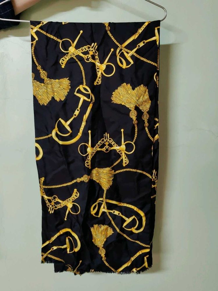 Silk Scarf with Gold Print ✨
