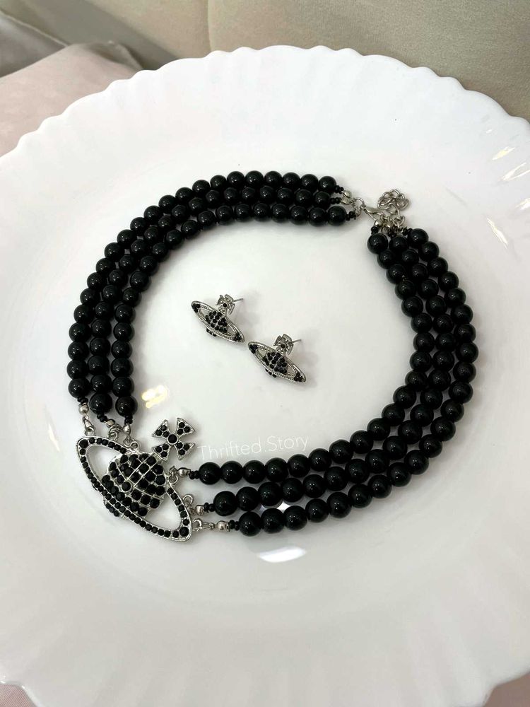 Vivienne Westwood Large Pearl Necklace Earring Set