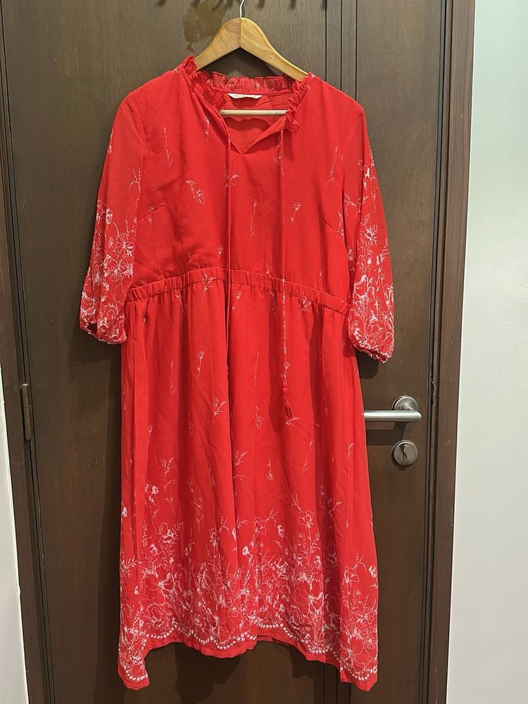 Elegant Red A-Line Dress