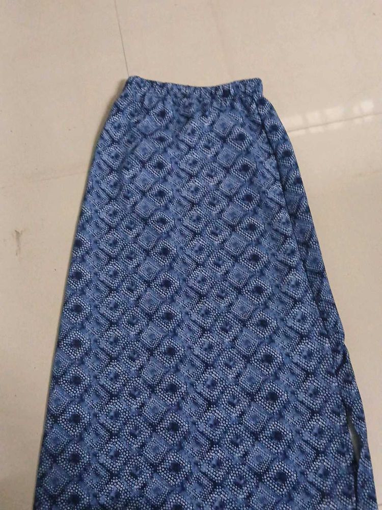 Blue Patterned Maxi Skirt