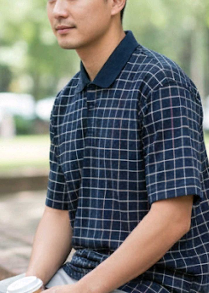 sale🎊🎆🎄🎉Men's Plaid Short Sleeve Polo Shirt