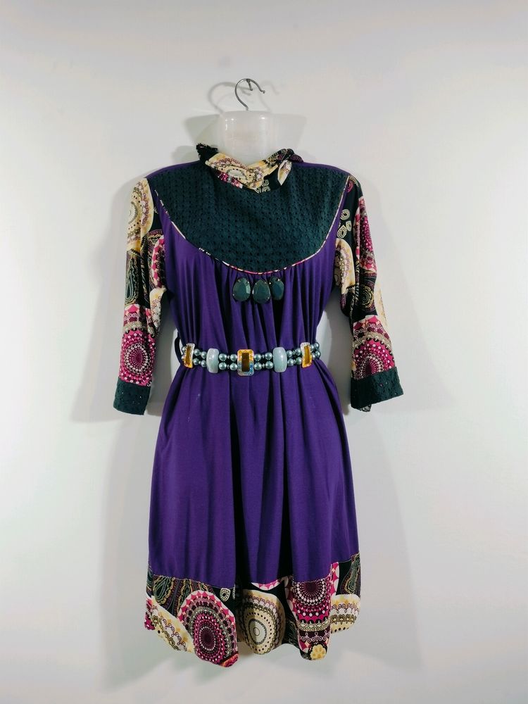 Purple Printed Dresses (Women's)